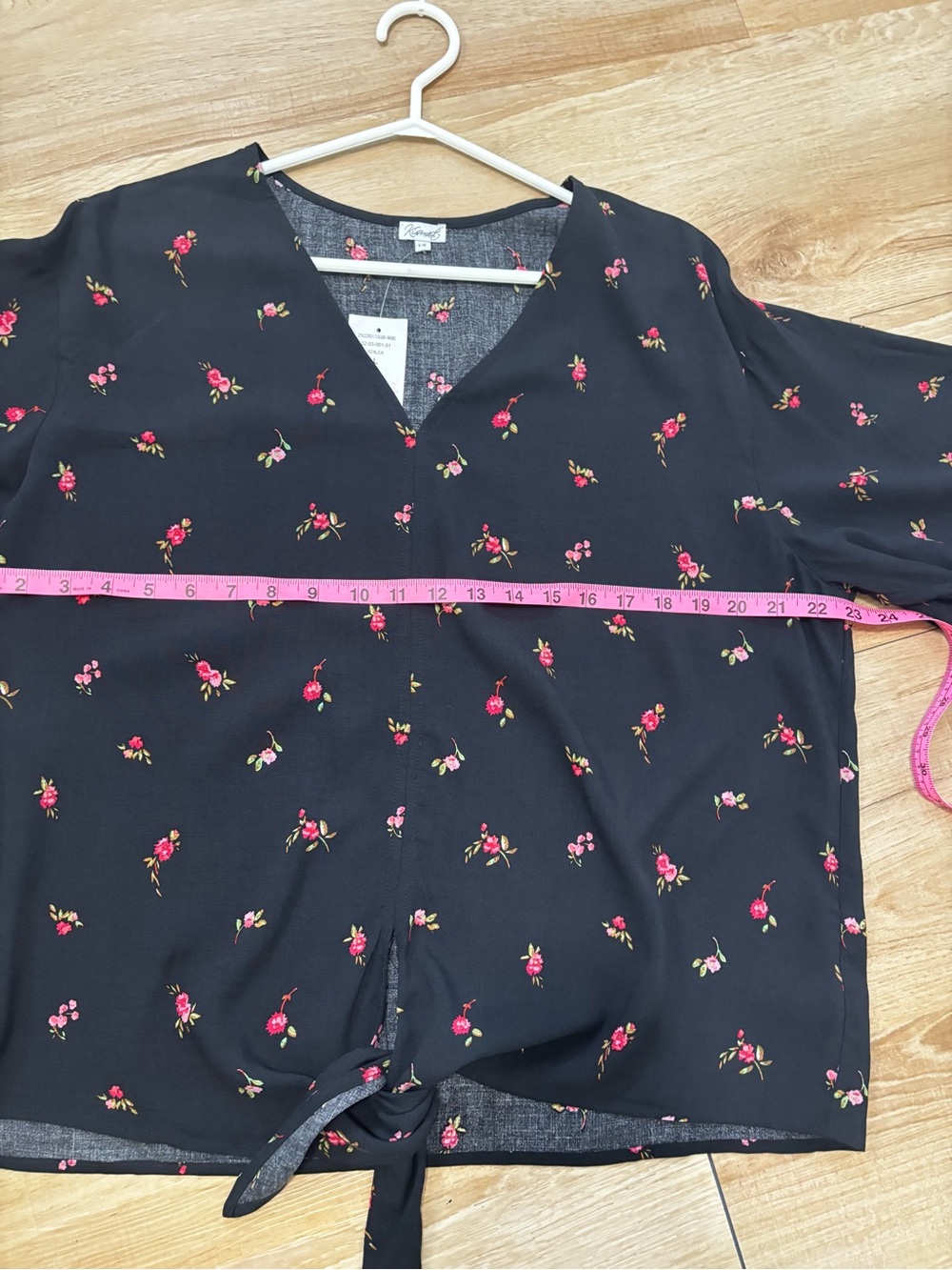 Kismet Black Tie-Front Floral Blouse - Picture 7 of 9